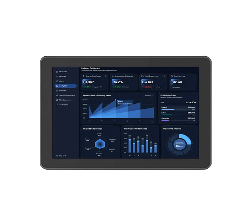 Tablette industrielle 10,1″, 4G-LTE, Wi-Fi 5, Bluetooth LE 5.0, Ethernet Gigabit, RS232, IP65 | Épaisseur 46mm